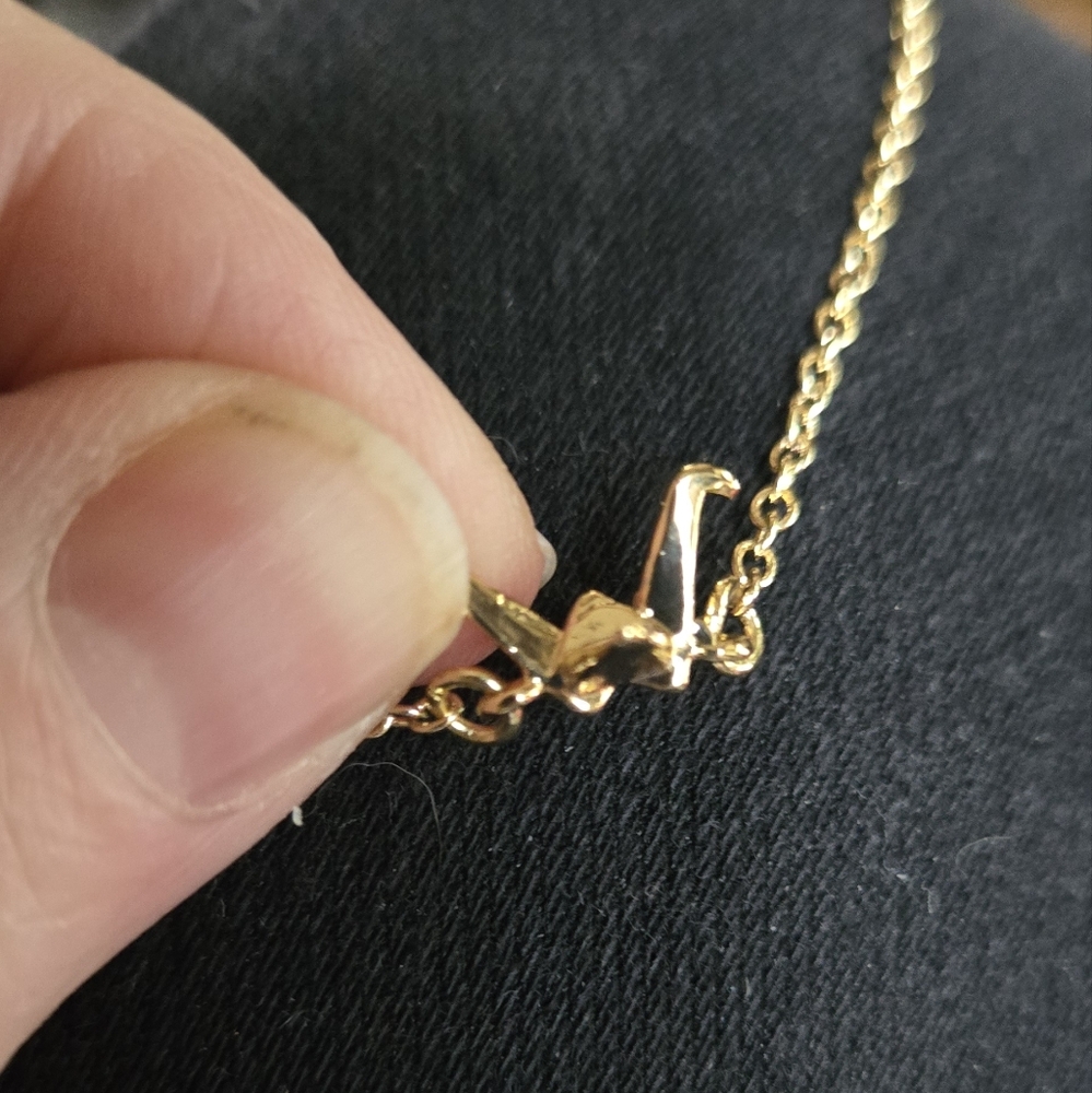 Origami Swan Gold Anklet - Picture 2 of 8
